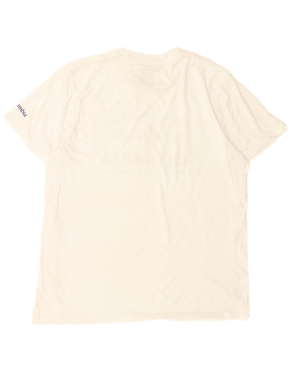 Columbia Herre grafisk T-shirt Top Medium hvid bomuld