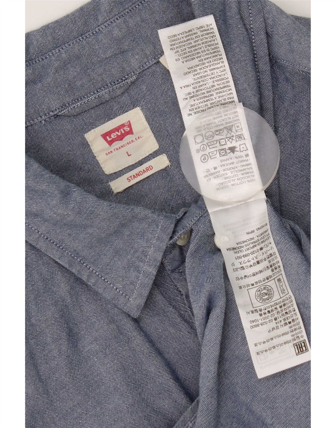 Levi's Herre Standard Fit skjorte Stor marineblå bomuld
