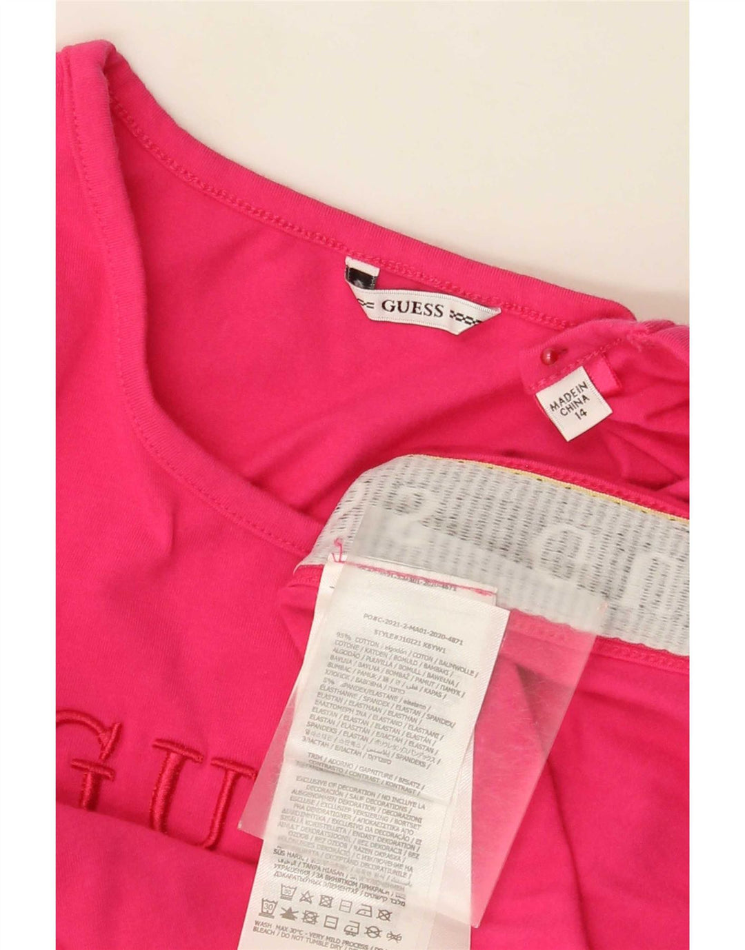 Guess Kvinders Grafisk Vest Top UK 14 Medium Pink Colourblock Bomuld