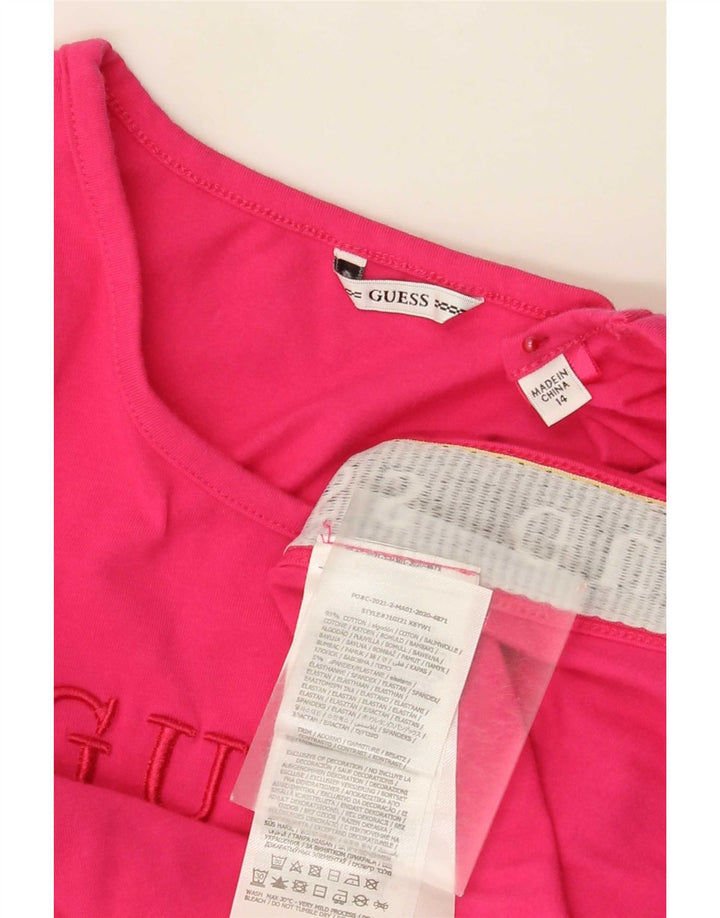 Guess Kvinders Grafisk Vest Top UK 14 Medium Pink Colourblock Bomuld