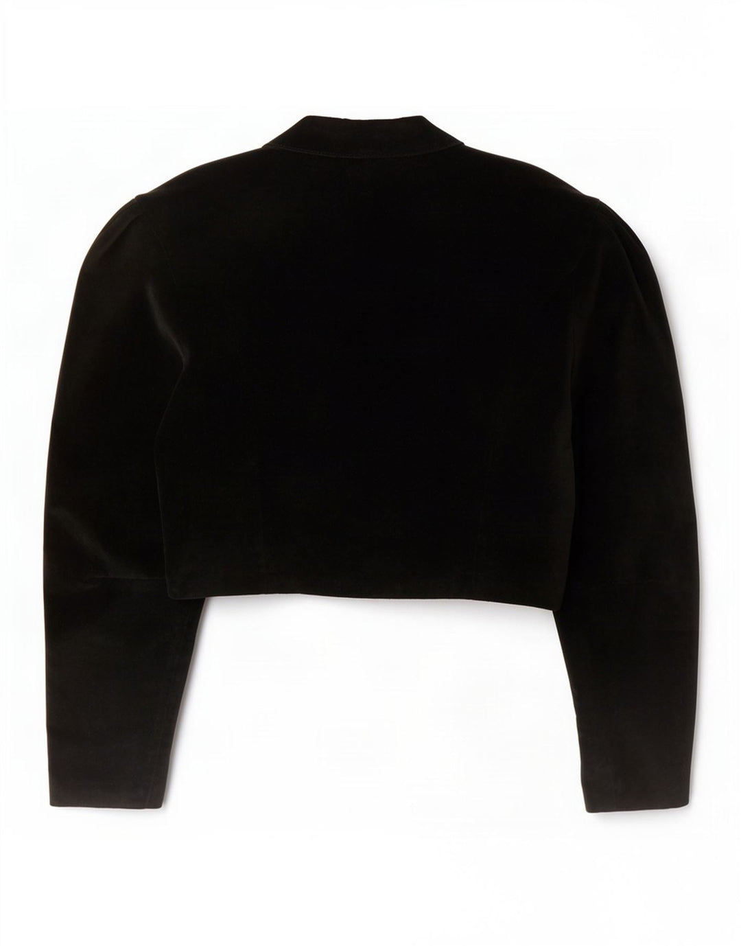 Vintage Dame Open Velvet Bolero Jacket IT 40 Small Black Bomuld