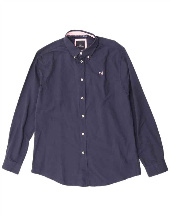 Besætningstøj Herre Classic Fit skjorte Medium marineblå bomuld