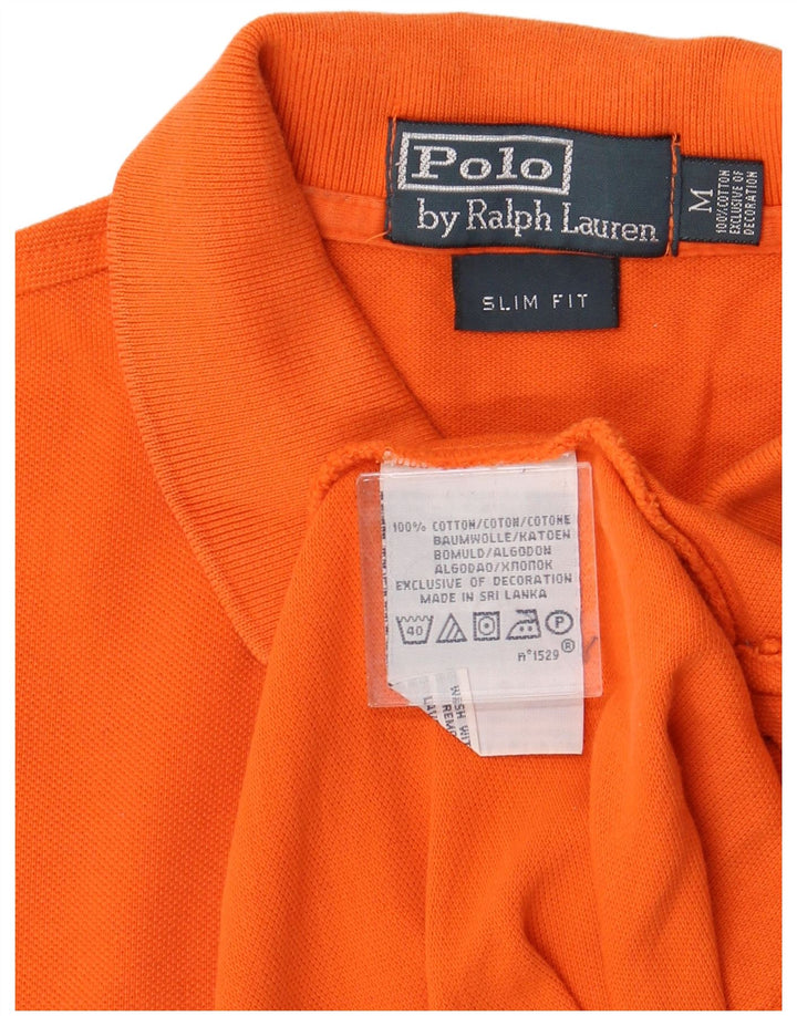 POLO RALPH LAUREN Herre Slim Fit Grafisk Polo Shirt Medium Orange Bomuld