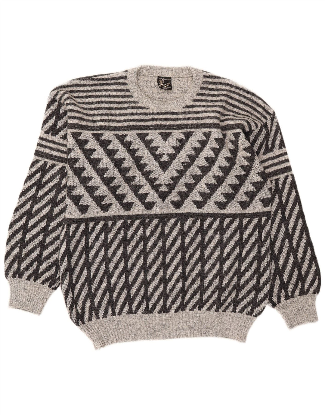 Mapier herre rund hals sweater lille grå geometrisk