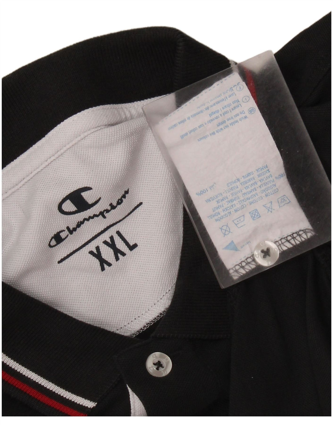 Champion herre poloshirt 2XL sort bomuld