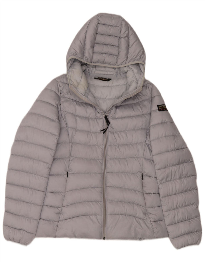 Napapijri Womens Geographic Polstret hættejakke UK 14 Medium Grey