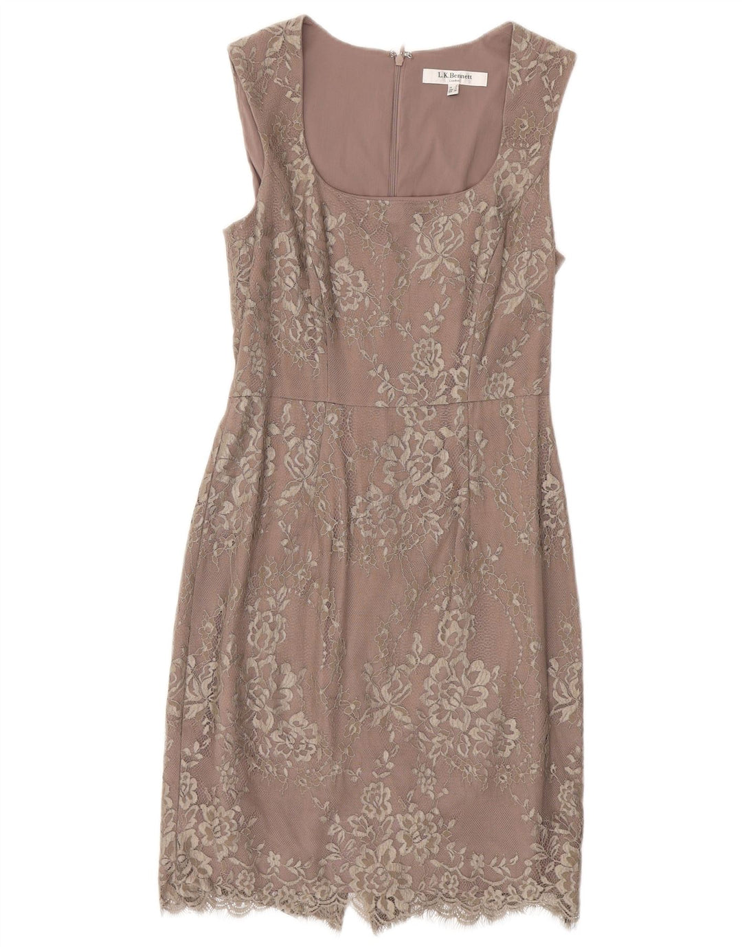 L.K. BENNETT Kvinders Ærmeløs Skede Kjole UK 8 Small Purple Floral Nylon