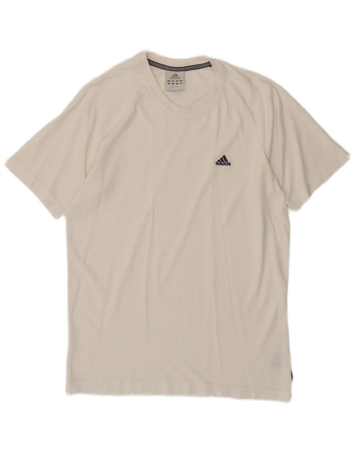 Adidas Herre T-shirt Top Small Off White Bomuld