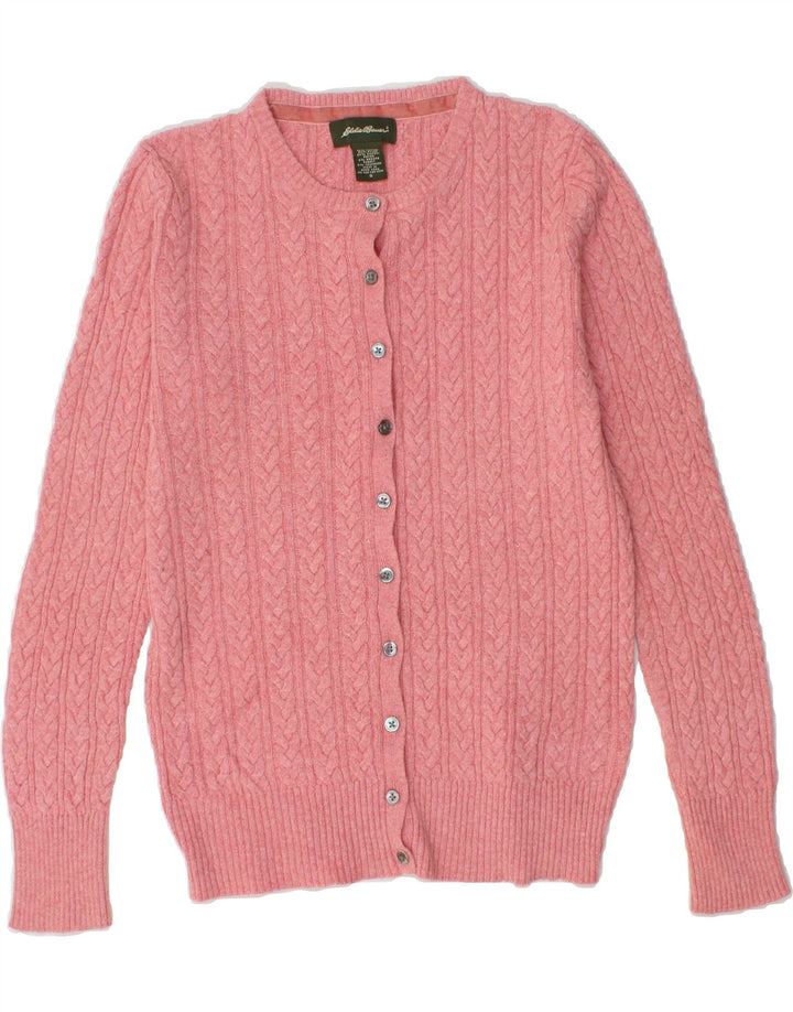 EDDIE BAUER Womens Cardigan Sweater UK 10 Small Pink Cotton Vintage Eddie Bauer and Second-Hand Eddie Bauer from Messina Hembry 
