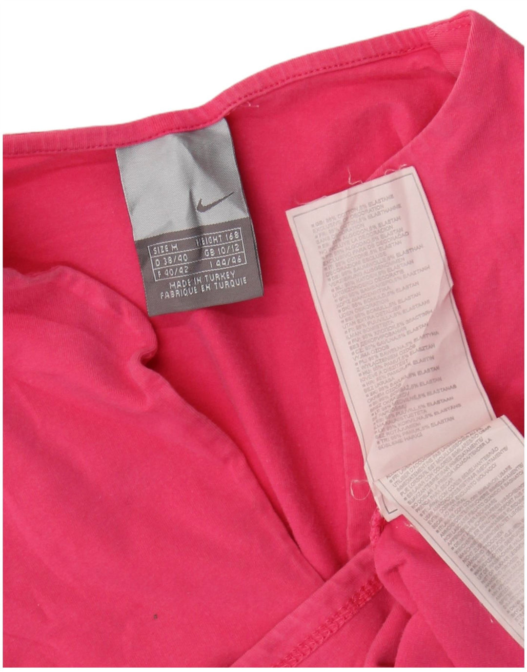 Nike Dame Crop T-Shirt Top UK 10/12 Medium Pink Bomuld