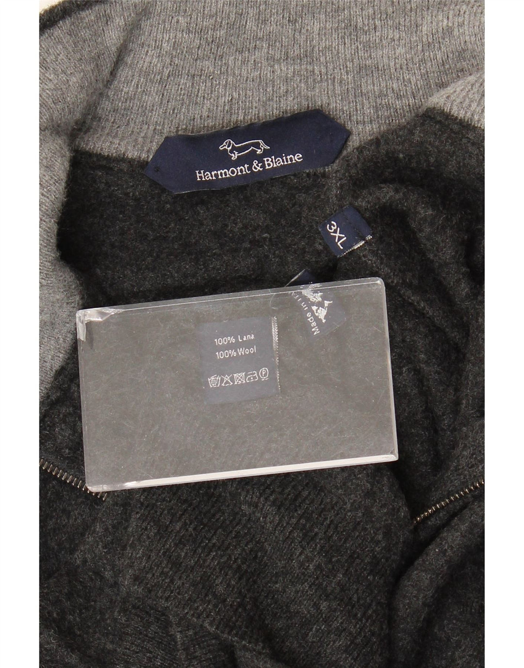 Harmont & Blaine Herre Zip Neck Jumper Sweater 3XL Grå Uld