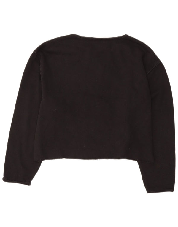 Fila Womens Crop Graphic Sweatshirt Jumper UK 16 Large Black