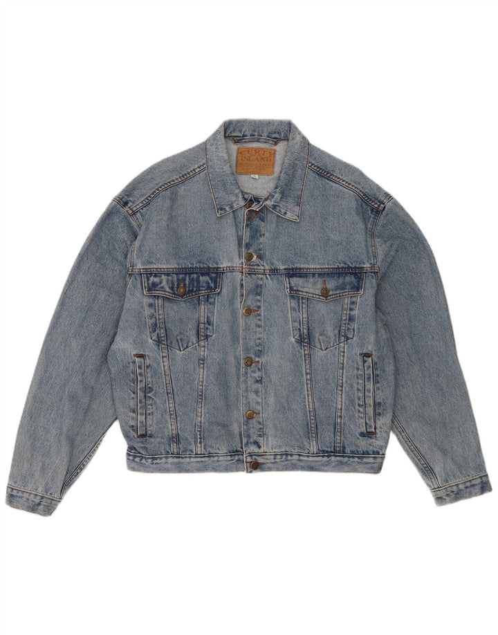 Vintage Herre denimjakke UK 40 Large Blue Cotton