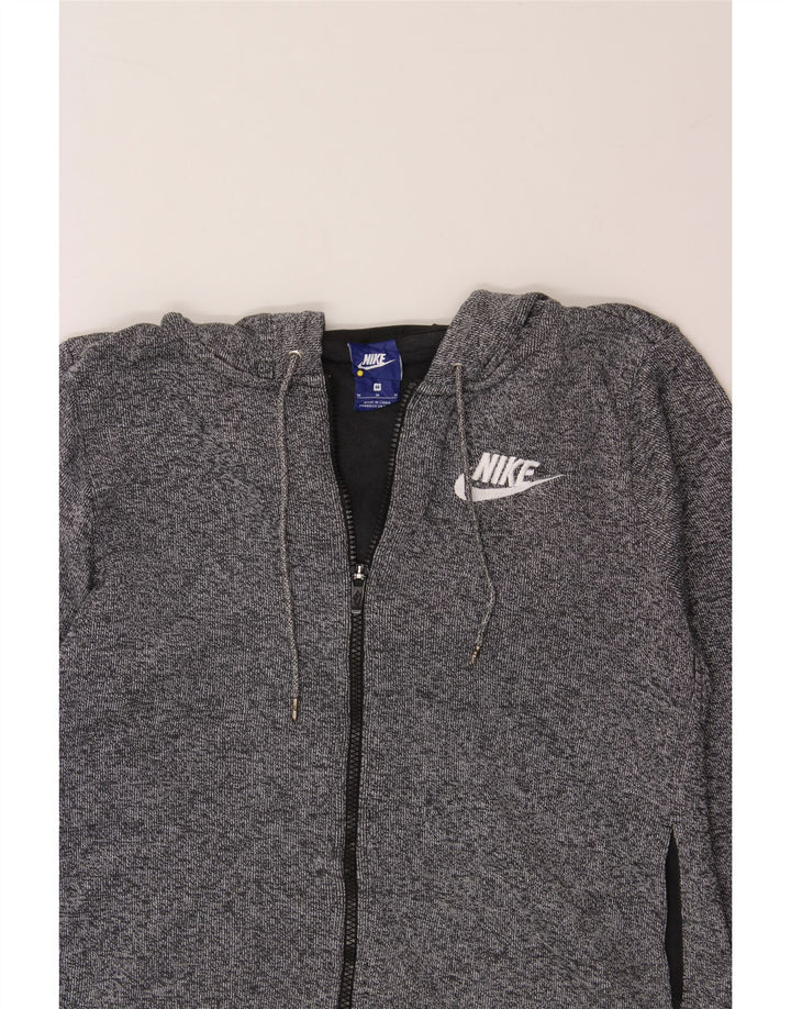 NIKE Womens Zip Hoodie Sweater UK 14 Medium Grey Cotton Vintage Nike and Second-Hand Nike from Messina Hembry 