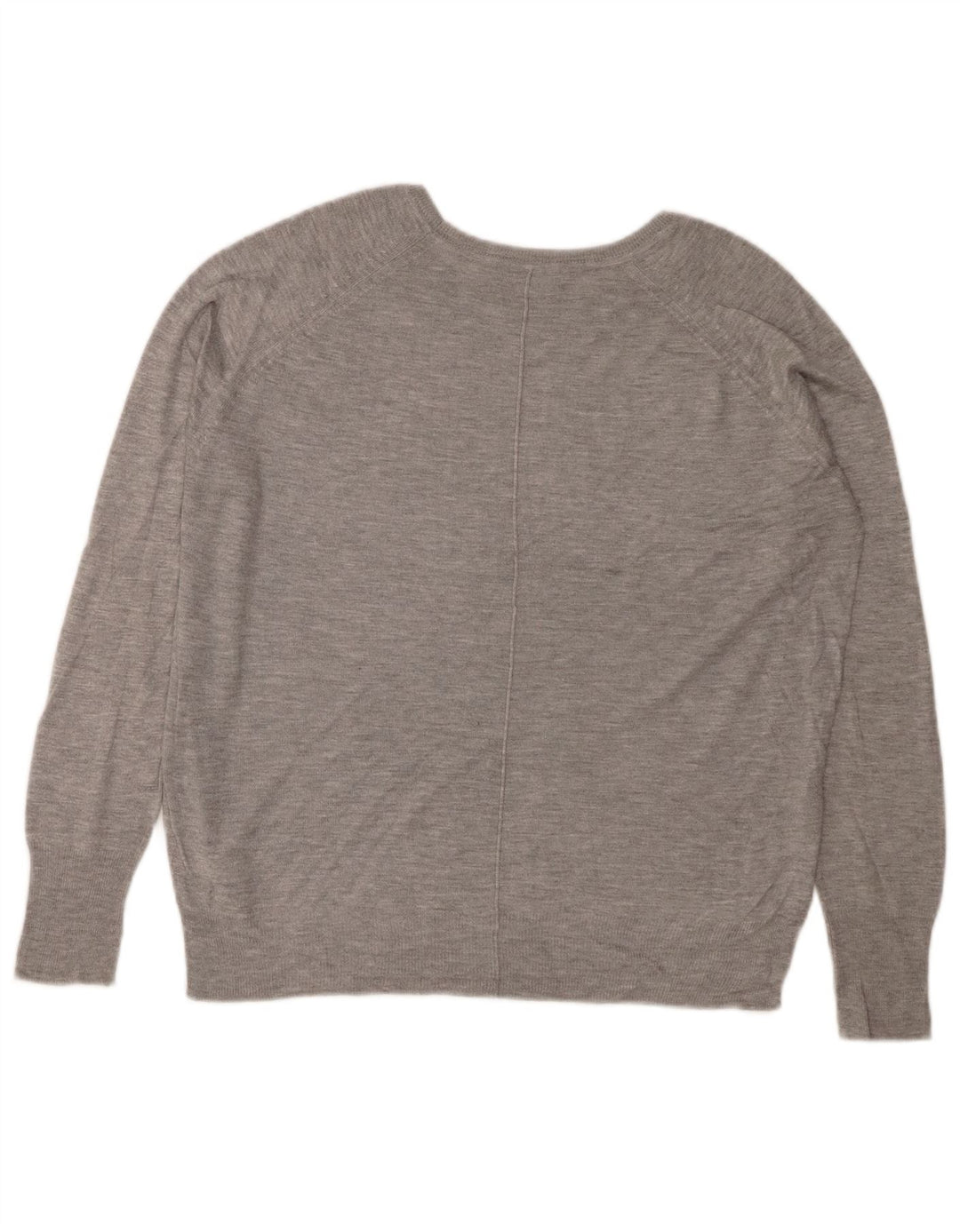 ZARA Dame Boat Neck Jumper Sweater UK 14 Medium Grey Flecked Viscose