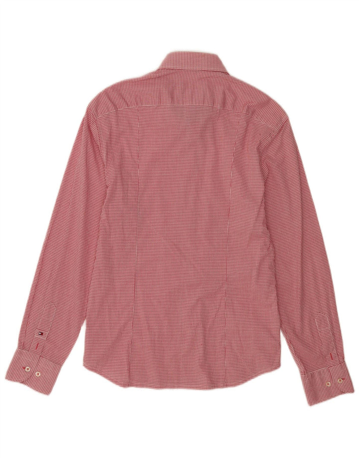 Tommy Hilfiger Herre Regular Fit Skjorte Størrelse 38 15 Medium Rød Gingham