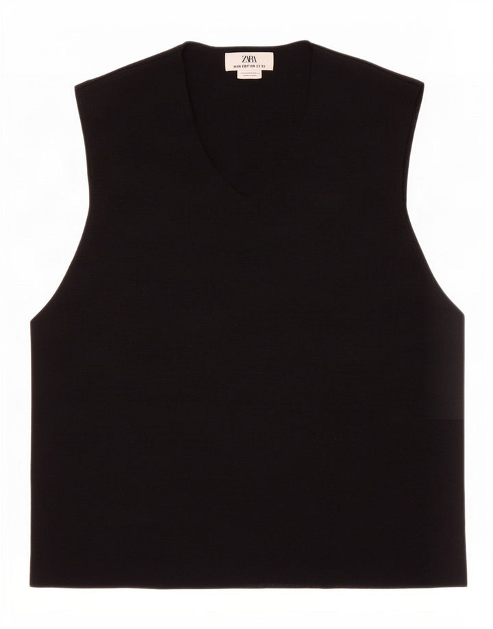 Zara Vest Tank Top Medium Sort Viscose