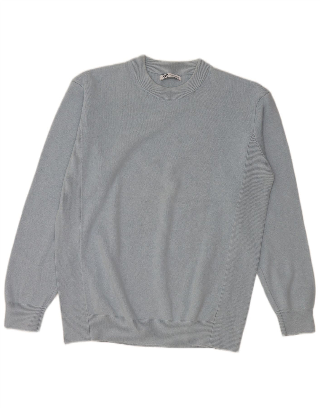 Zara Herre sweater med rund hals, lille blå