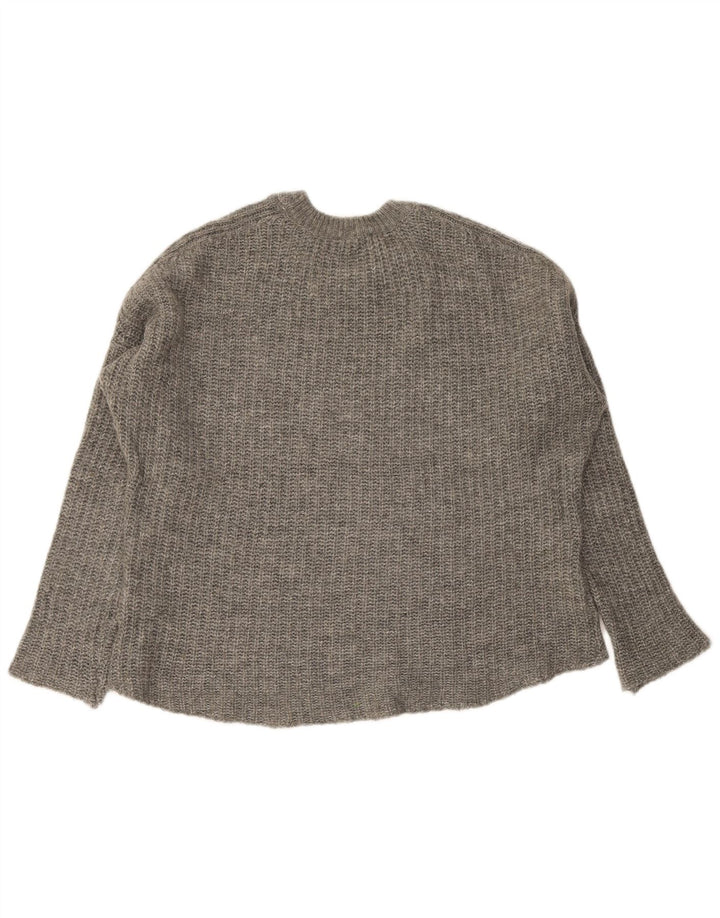 Zara Dame Oversized Crew Neck sweater UK 14 Medium Grey