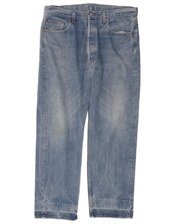 Levi's Herre 501 Straight Jeans W38 L29 Blå Bomuld