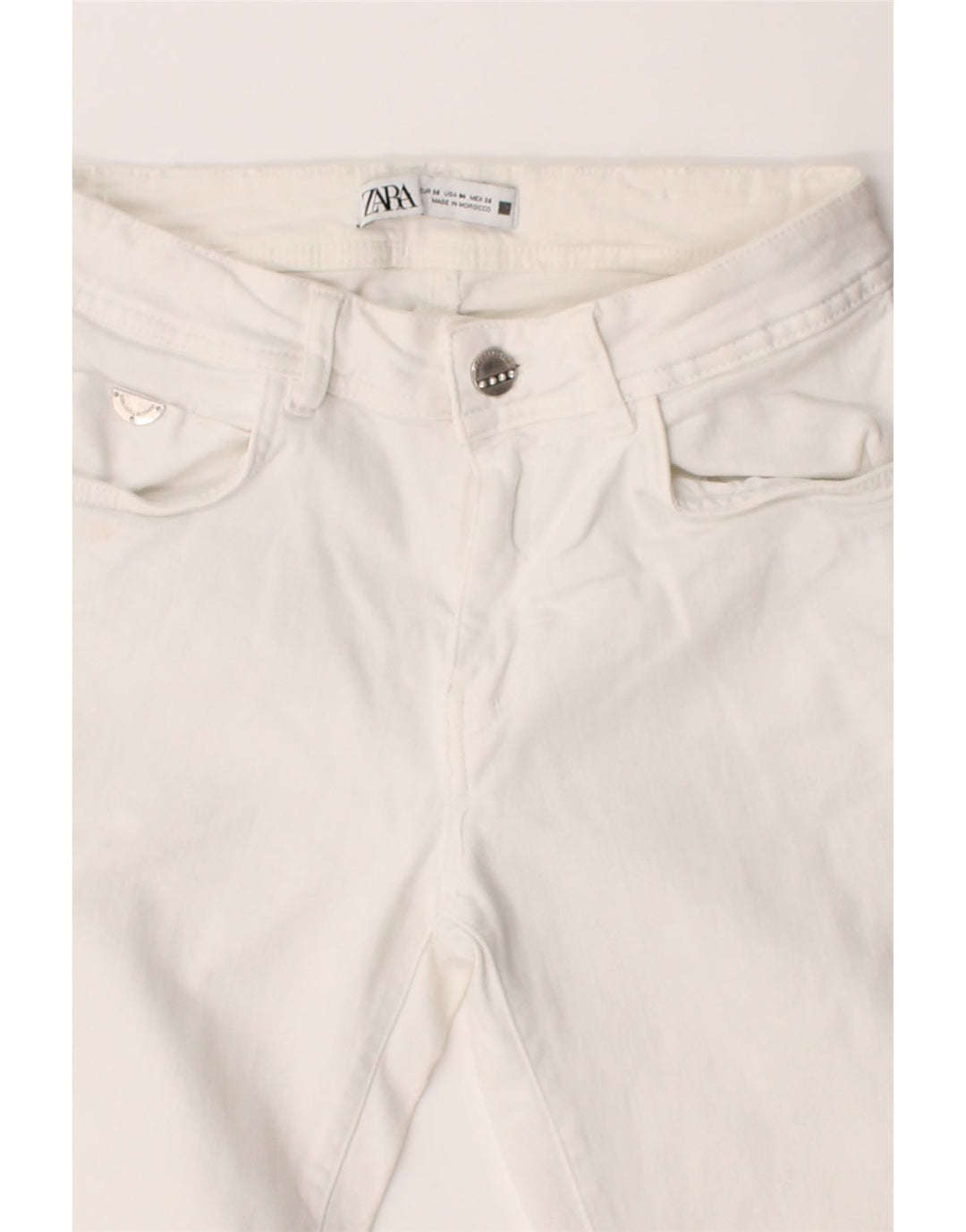 ZARA Womens Slim Jeans EU 36 XS W26 L27 White Vintage Zara and Second-Hand Zara from Messina Hembry 