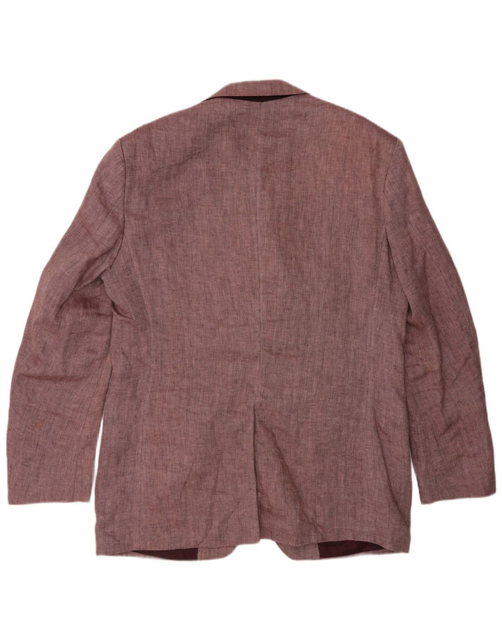 Marks & Spencer Herre 2 Button Blazer Jacket UK 40 Medium Pink Herringbone