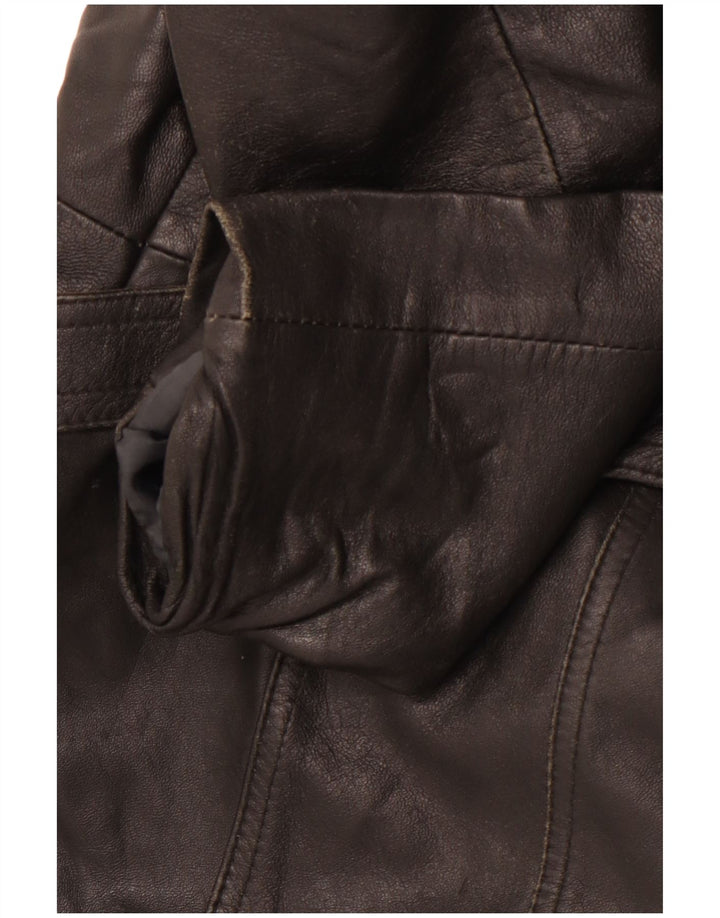 VINTAGE Læderfrakke til kvinder IT 40 Lille Sort