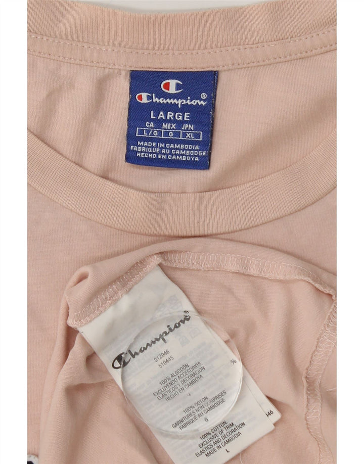 CHAMPION Herre grafisk T-shirt Top Stor Pink Bomuld