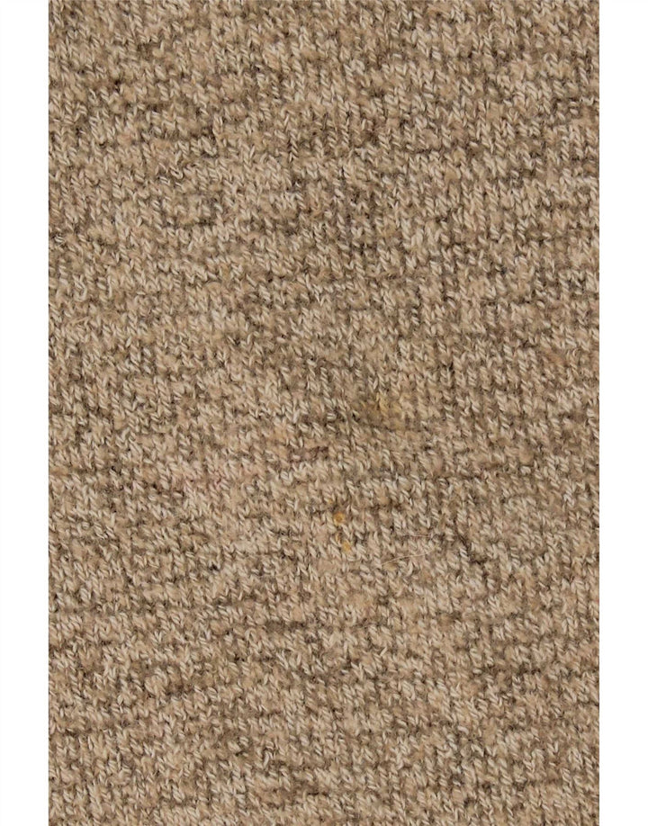 Zara Dame 3/4 ærmet Turtle Neck Jumper Sweater UK 14 Medium Beige