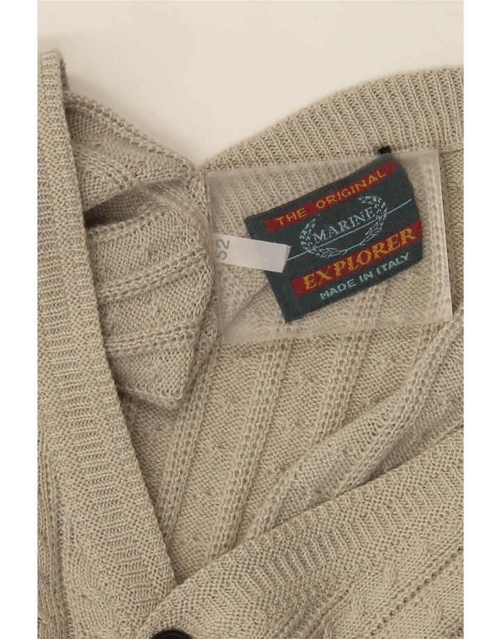 Explorer Herre Cardigan Sweater IT 52 Stor Beige Uld