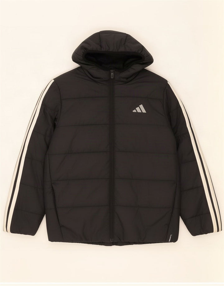 Adidas drenge hættepolstret jakke 11-12 år sort polyester