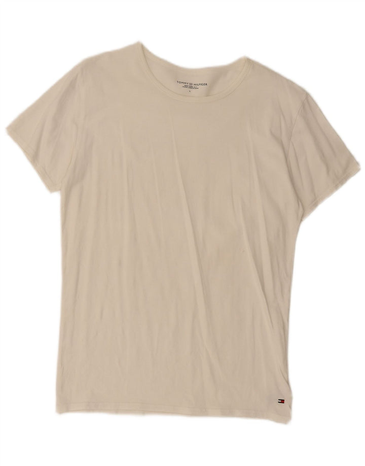 Tommy Hilfiger Herre T-Shirt Top Stor Hvid Bomuld