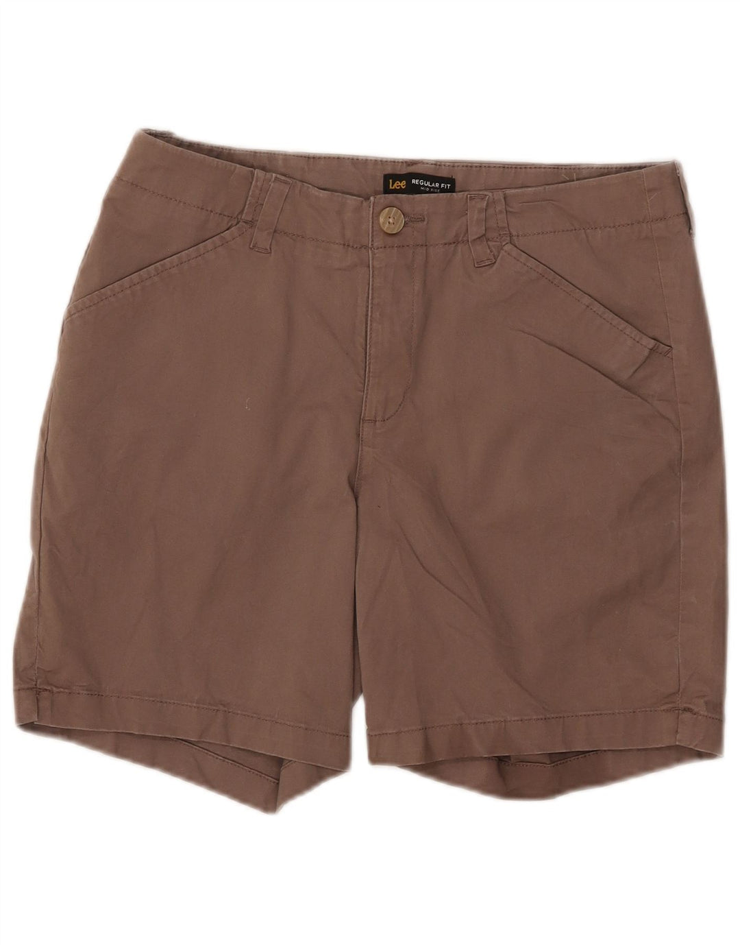 LEE kvinders mellemhøjde chinoshorts med normal pasform US 12 Large W32 brun bomuld