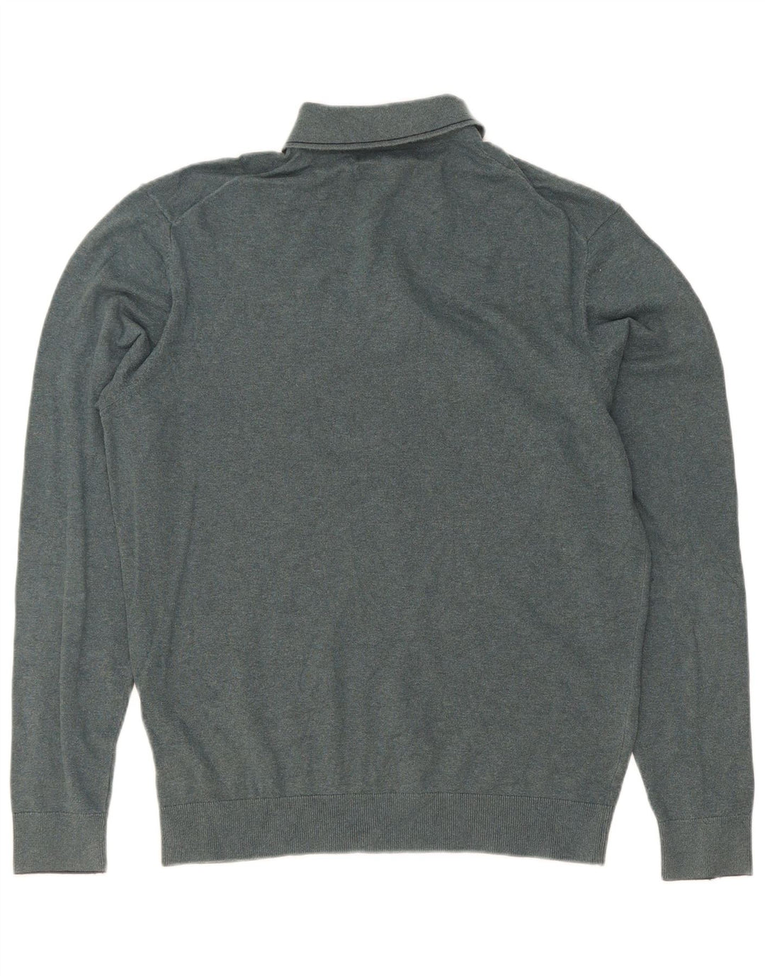 Marks & Spencer Herre Polo Neck Jumper Sweater Medium Grøn Bomuld