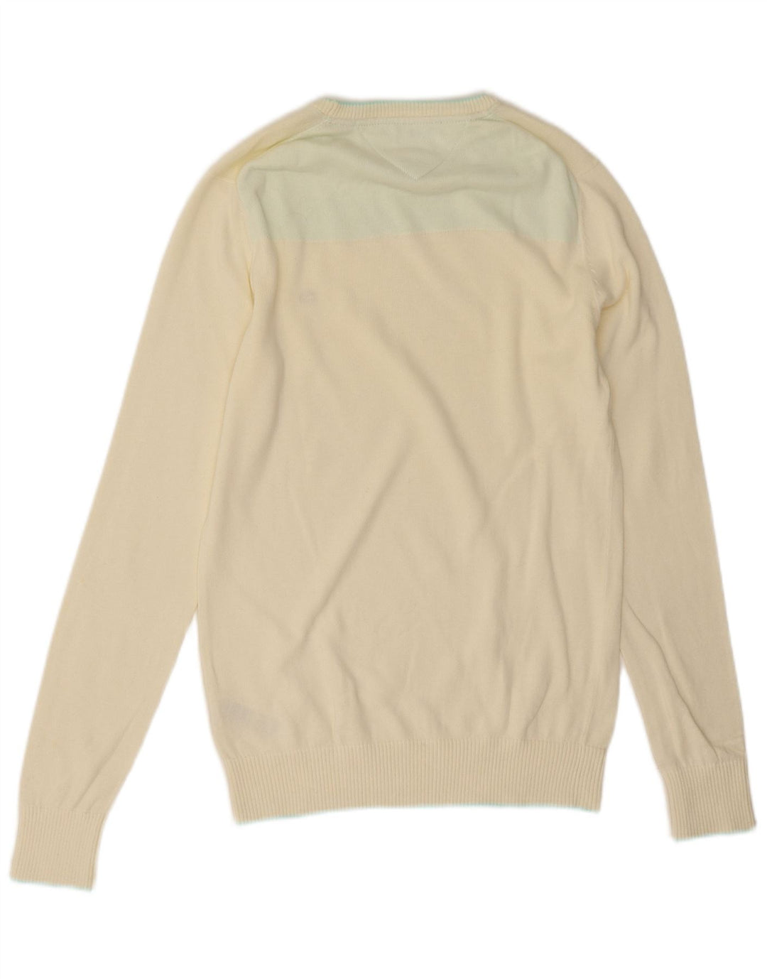Tommy Hilfiger Herre sweater med rund hals, lille off-hvid bomuld