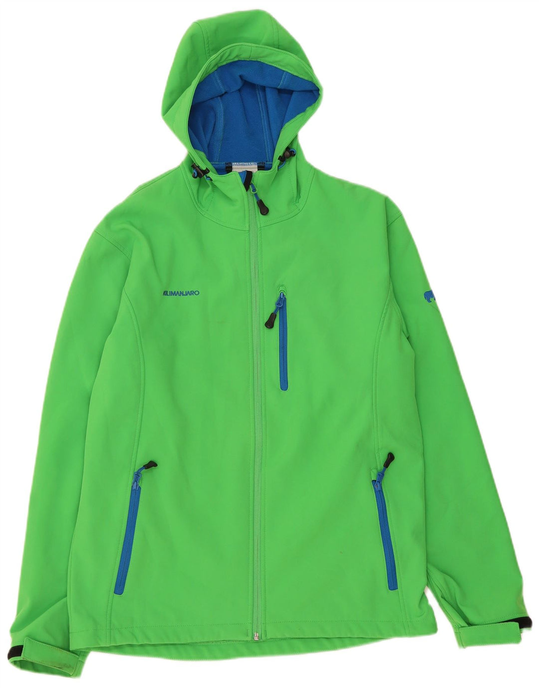 KILIMANJARO Mens Hooded Windbreaker Jacket UK 40 Large Green Polyester