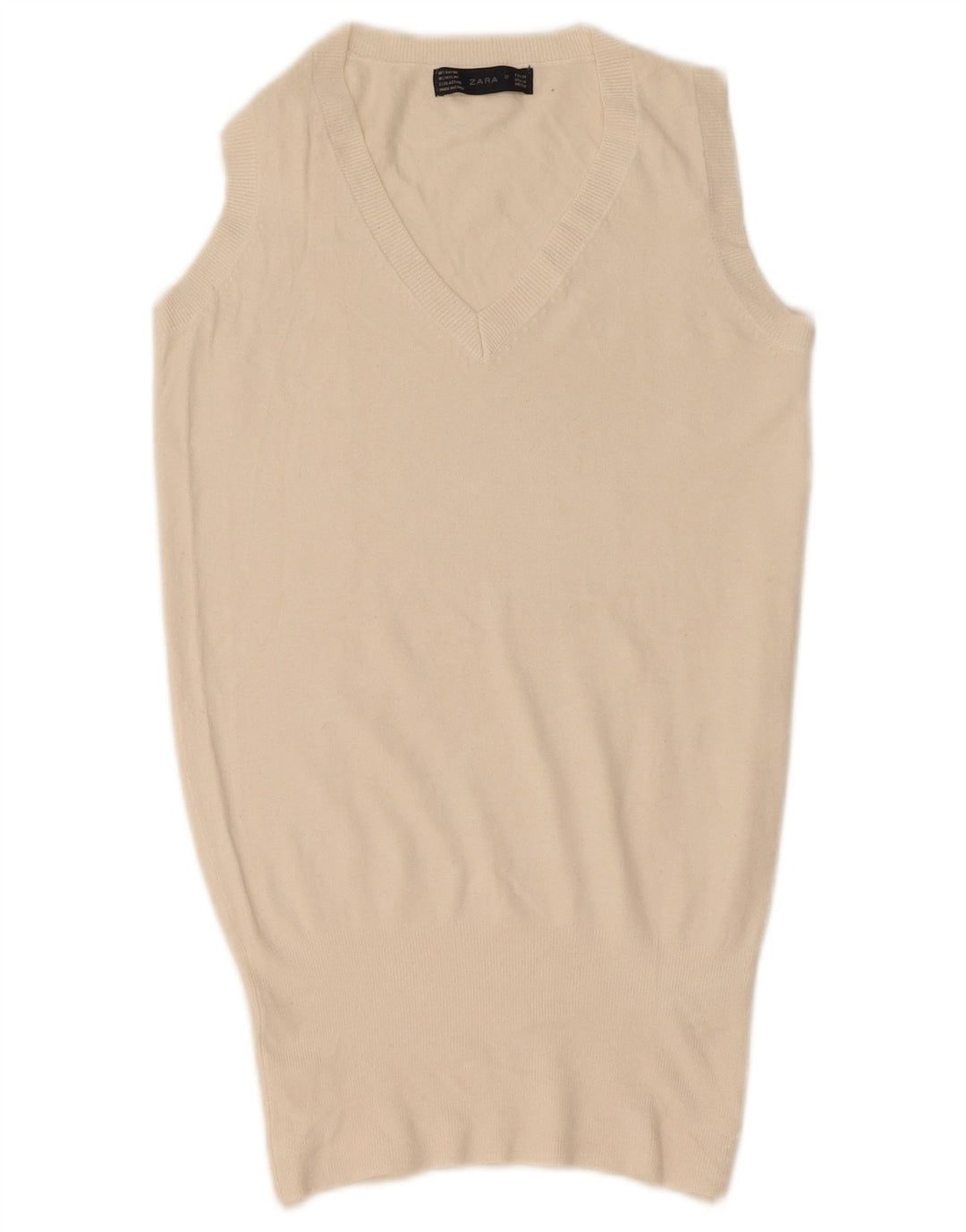 Zara Damevest Top UK 12 Medium White Rayon