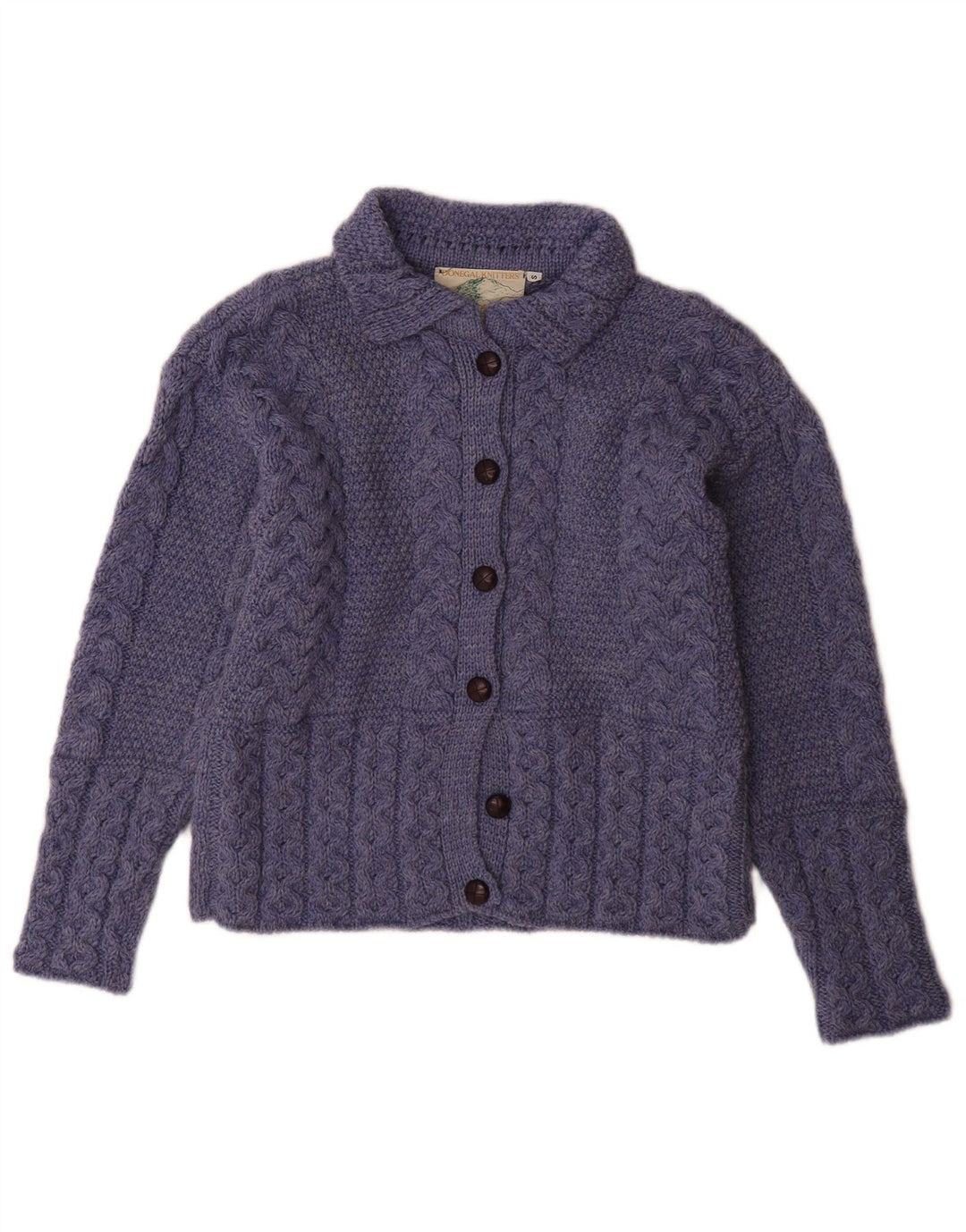 DONEGAL Dame Cardigan Sweater UK 10 Small Blue New Wool