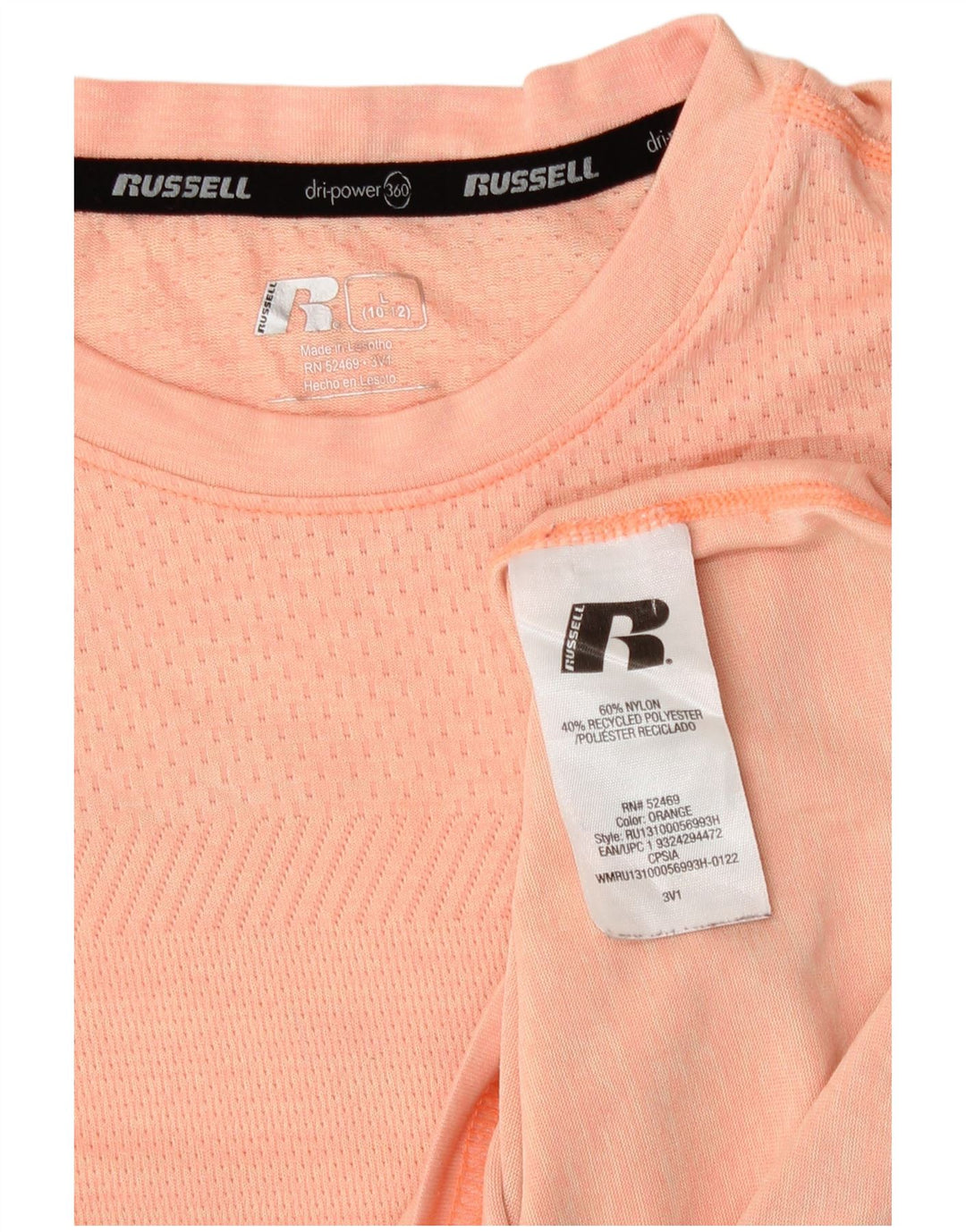 Russell Athletic Boys T-Shirt Top 10-11 år Stor Pink Nylon