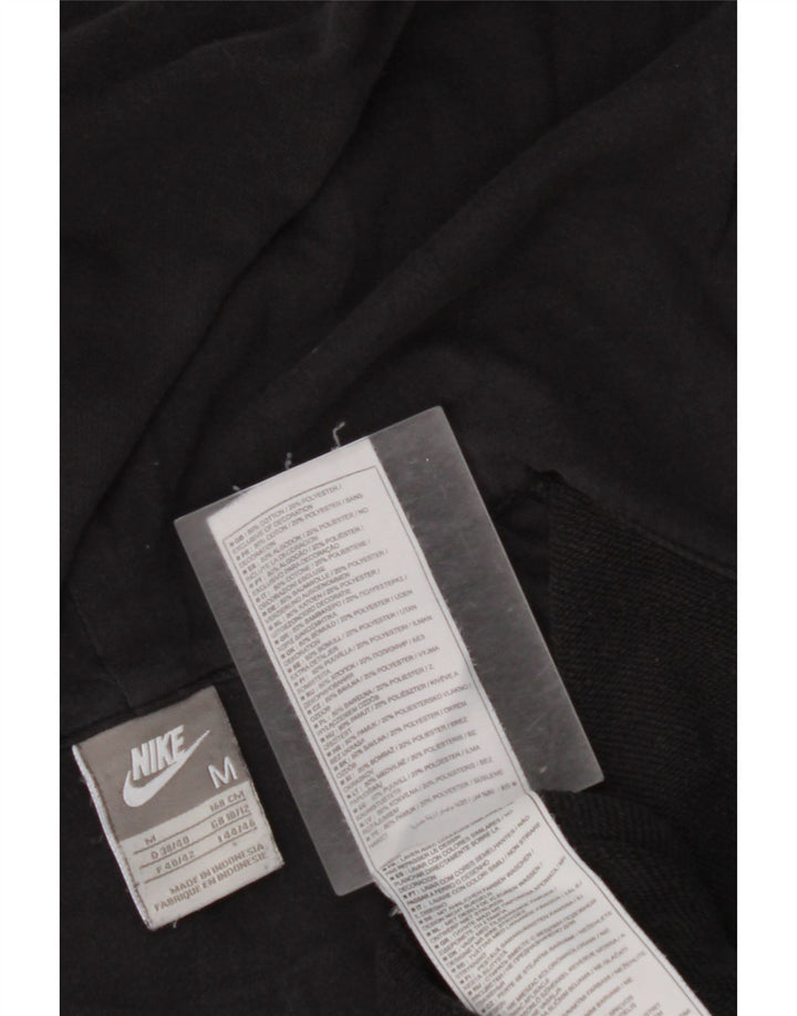 NIKE hættetrøje med lynlås til kvinder UK 10/12 medium sort bomuld