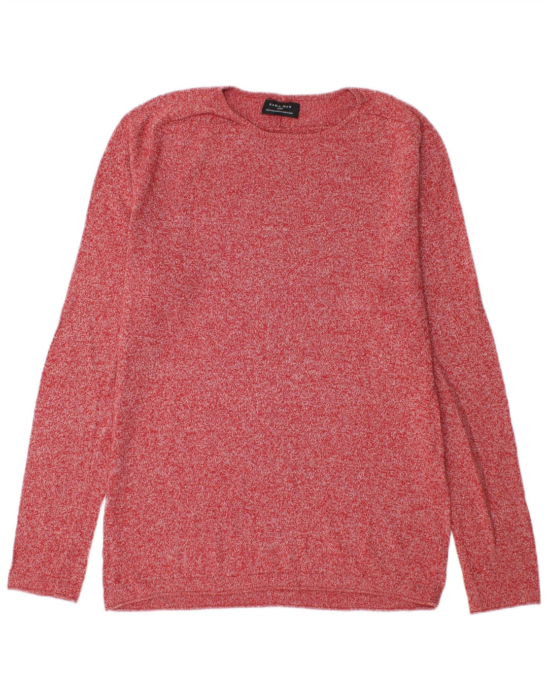 Zara Herre trøje med rund hals, Medium Rød Flecked