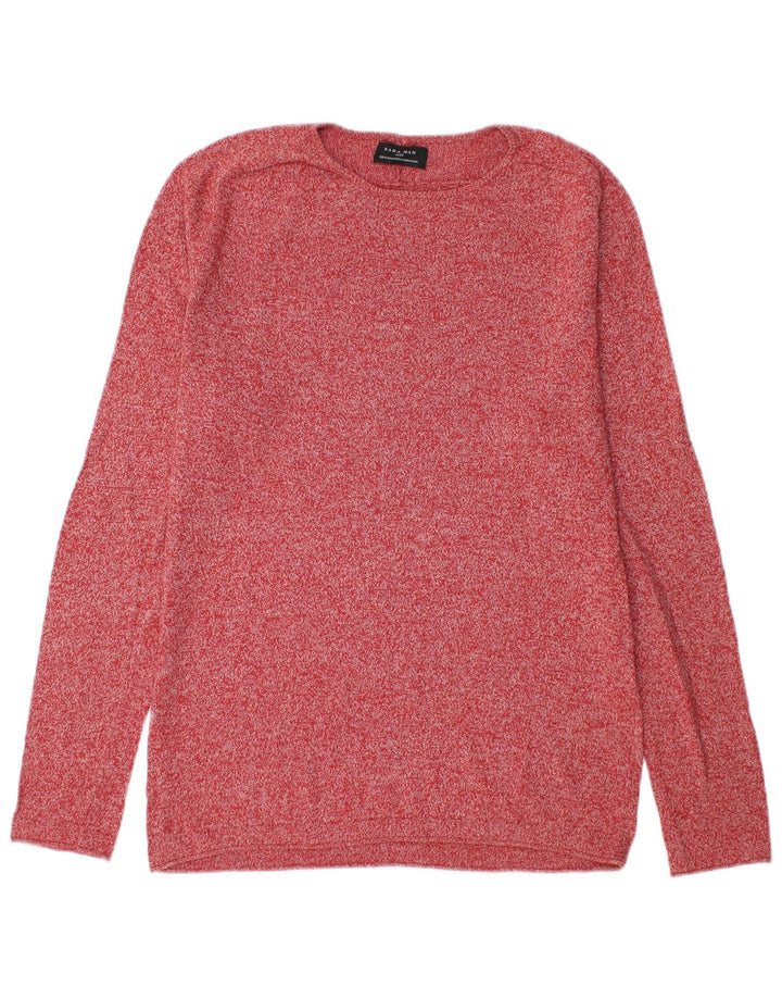 Zara Herre trøje med rund hals, Medium Rød Flecked