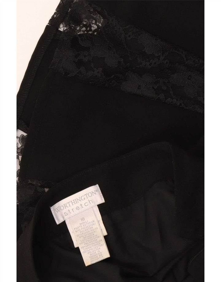 Worthington plisseret nederdel til kvinder US 10 Large W34 sort polyester