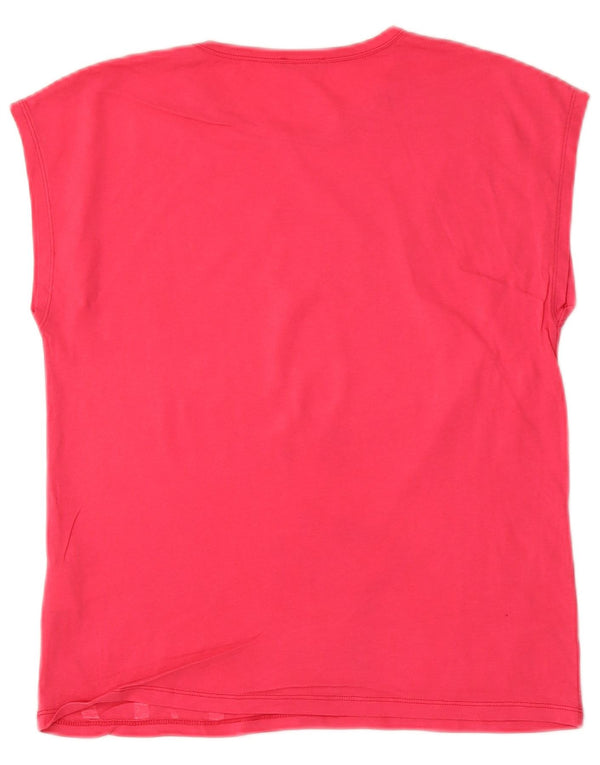 Benetton Girls Grafisk T-Shirt Top 13-14 år 3XL Pink Bomuld