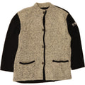 OUTRAGE Womens Oversized Cardigan Sweater UK 14 Medium Beige Colourblock Vintage Outrage and Second-Hand Outrage from Messina Hembry 