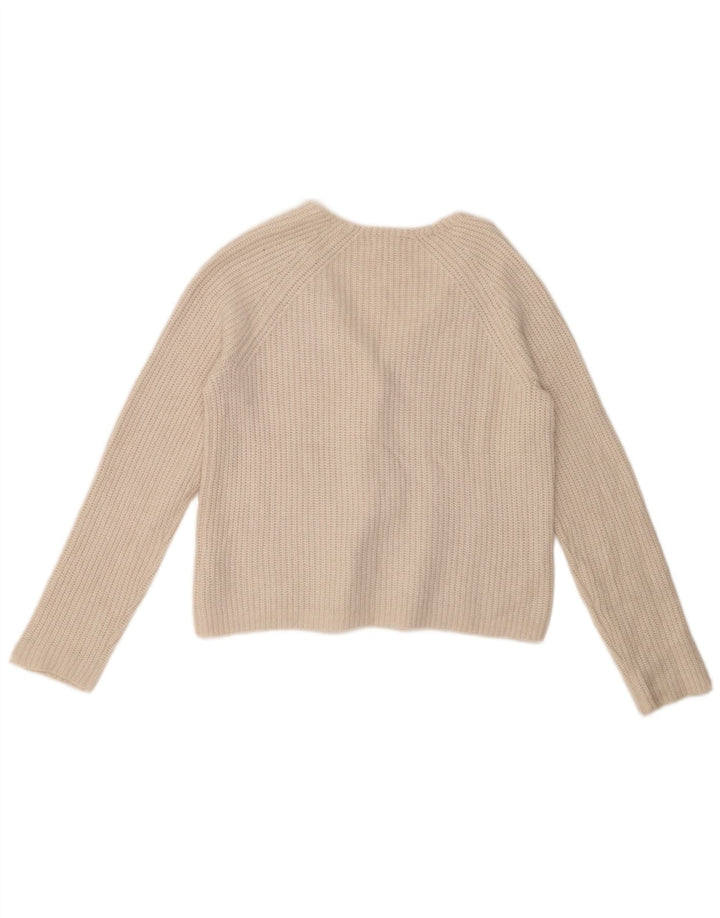 FAT FACE Womens Crop Oversized cardigan sweater UK 10 Small White Nylon