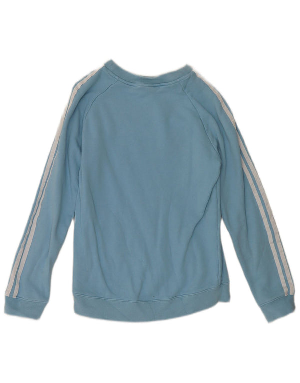 Adidas Dame Sweatshirt Jumper UK 8 Small Blue Cotton Sports