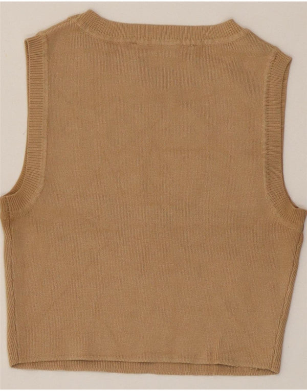 Zara Womens Crop Vest Top UK 10 Small Beige