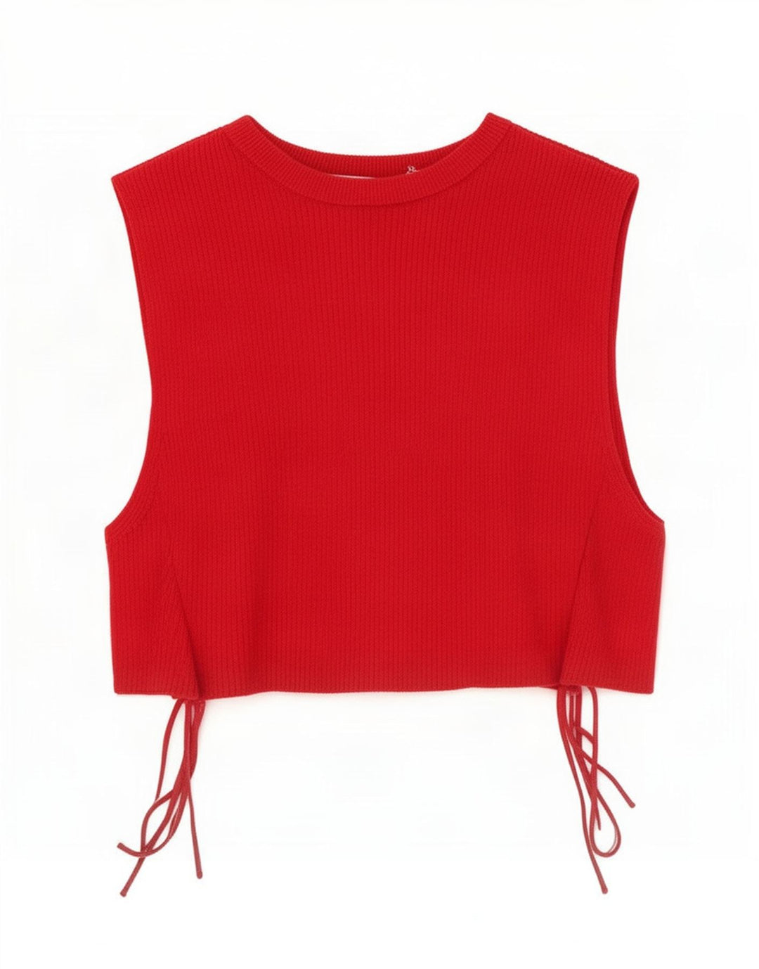 Zara Womens Crop Ærmeløs bluse Top UK 8 Small Red