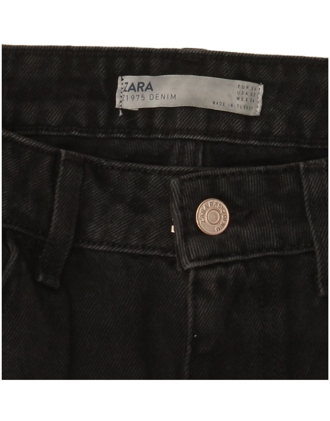 ZARA Tapered Jeans til kvinder EU 34 2XS W24 L28 Sort